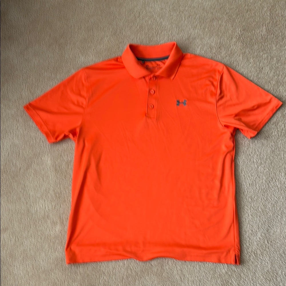 Under Armour Orange Polo Shirt Classic Design